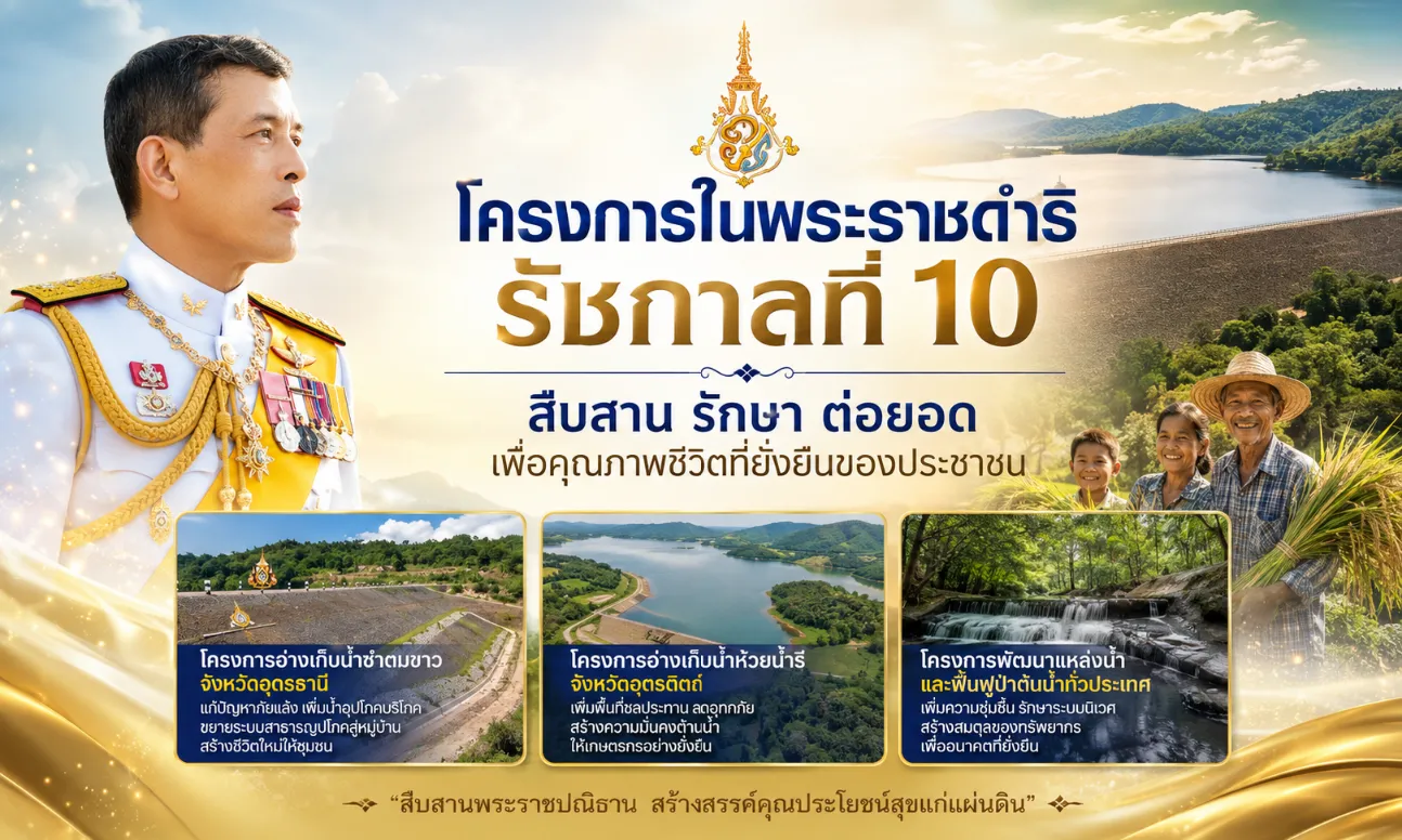 โครงการในพระราชดำริรัชกาลที่ 10 สืบสาน รักษา ต่อยอด เพื่อคุณภาพชีวิตที่ยั่งยืนของประชาชน